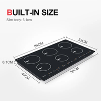 Cuisinière à gaz In-Smart WM-05, 6 brûleurs, commande tactile, design fin, 2200W, 220V, garantie 1 an, meilleur prix, export, fabrication sur mesure