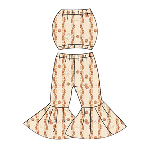 Ensembles de vêtements en gros pour bébés filles, personnalisés, imprimés floraux, hauts bustier sans manches, tenues décontractées été/automne, ensembles 2 pièces pour adolescentes - Product Image 4