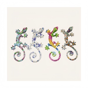 Décoration d'intérieur, figurine de lézard reptile artificiel, artisanat en résine, autocollant magnétique pour réfrigérateur, gecko, décoration intérieure, aimant pour réfrigérateur - Product Image 2