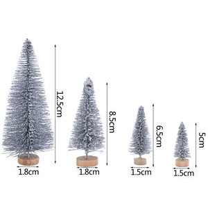 Vente d'usine Artificielle <span class=keywords><strong>Mini</strong></span> Arbre De Noël Base <span class=keywords><strong>En</strong></span> <span class=keywords><strong>Bois</strong></span> Miniature Neige Pin Arbre pour La Décoration - Product Image 2