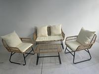 Ensembles de conversation en osier modernes chaise de canapé en rotin table basse pour repas en plein air jardin patio hôtels meubles de salon