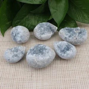 Wholesale High Quality Natural Blue Celestite Eggs Crystal Geode Rough Quartz Geodes