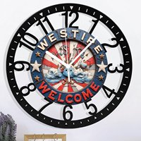 Horloge murale circulaire en fer de 25 cm au design tendance, fonctionnement silencieux