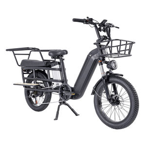 Vélo cargo électrique pour enfants, siège arrière, cadre en aluminium, double batterie 48V, 40Ah, 3.0 W, 20x1000 pouces - Product Image 2