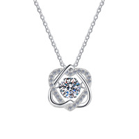 Pendentif en moissanite blanche sur chaîne en argent sterling pour femme, bijoux de mode en solde