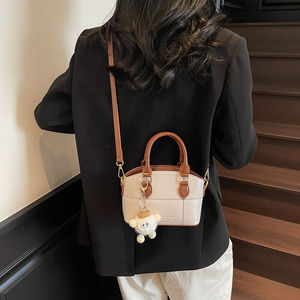 Sac à main tendance rétro en cuir PU pour femmes, sac bandoulière de luxe grande capacité, couleur unie, sac fourre-tout en cuir pour femmes - Product Image 5