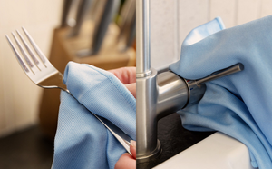 בד מיקרופייבר כחול 40 x40cm מוך חופשי חופשי במהירות משקפיים חלון נקי ומראות נירוסטה - Product Image 6