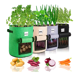 Grand sac <span class=keywords><strong>de</strong></span> culture <span class=keywords><strong>de</strong></span> pommes <span class=keywords><strong>de</strong></span> <span class=keywords><strong>terre</strong></span> en feutre <span class=keywords><strong>de</strong></span> 7 gallons Lot <span class=keywords><strong>de</strong></span> 3 sacs <span class=keywords><strong>de</strong></span> culture en toile <span class=keywords><strong>de</strong></span> jute avec rabat et poignées - Product Image 1