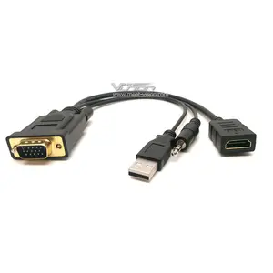 De gros ordinateur portable adaptateur câble tv-Adaptateur USB vers VGA TV + câble vidéo 1080P, convertisseur HDMI, DVD, pour ordinateur portable