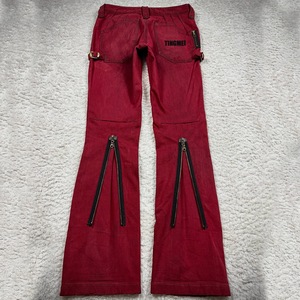 Jeans Bootcut Évasés Distressed en Denim Ciré à Taille Moyenne Y2K avec Rivets et Fermeture Éclair Pantalones Hombre - Product Image 2