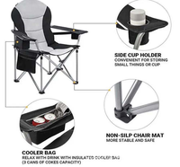 Chaise de camping pliable robuste avec 4 sacs isothermes, chaise portable pour la pêche et la plage