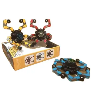 FW47 3in1 Diy Vervorming Robot Vervormd Mechanische Robot Fidget Spinner Voor Kinderen 3Pcs Transformable Keten Robot Speelgoed