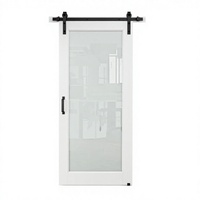 Portes de grange Qifan en bois massif et aluminium, kit de rail coulissant moderne robuste avec quincaillerie dissimulée pour salon