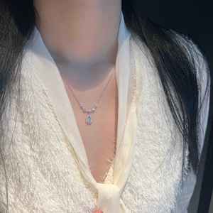 Collar de Plata de Ley S925 con Lágrimas de Sirena y Circonita en Forma de Gota de Agua, Exquisito y Lujoso Estilo Coreano, Versátil, Colgantes y Dijes Finos - Product Image 4