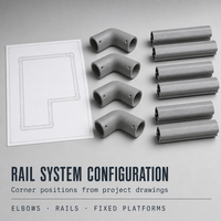 Raccord coudé en PRV pour plateformes industrielles, passerelles, escaliers et systèmes de balustrades pour zones utilitaires