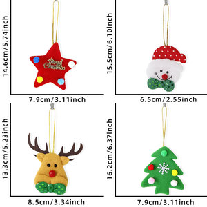 Adornos Colgantes de Fieltro de Dibujos Animados de Reno, Santa y Estrella para Árbol de Navidad, Pequeños Colgantes Promocionales para Fiestas de Año Nuevo - Product Image 4
