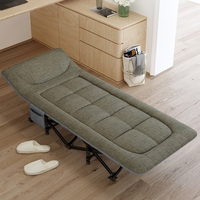 Camping Plage Tente Lit Surdimensionné En Métal Matelas Intérieur Lit Pliant Ménage Portable En Métal Lit De Sieste