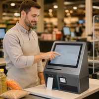 Système de point de vente tout-en-un, caisse enregistreuse, écran tactile horizontal de 11,6 pouces, affichage LED à 8 chiffres, processeur I5, 8 Go de RAM, 128 Go de stockage, Windows