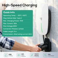 Ovrod 2 Borne de Recharge Murale 32A Wallbox 7 kW GBT 48A SKD Composants Triphasés Chargeur Tesla EV 22kW Wallbox Voiture