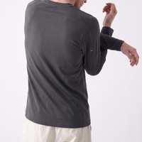 T-shirt de sport à manches longues pour activités de plein air, coupe athlétique 3D, col ras du cou, coutures thermocollées, idéal pour la course, la randonnée et la gym – Vente Flash Direct Usine