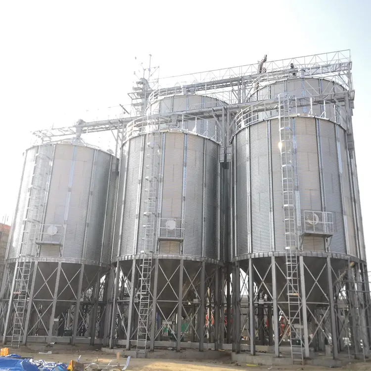 工場500トン1000トン鋼金属サイロシステムトウモロコシトウモロコシ小麦穀物貯蔵施設サイロ価格コスト