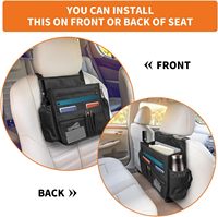 Organisateur de siège arrière de voiture en tissu Oxford 600D avec 2 compartiments, sac de rangement suspendu pour passager