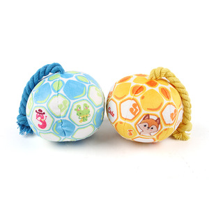 Jouets de <span class=keywords><strong>football</strong></span> pour chiens Corde en coton jaune Dog Tug of War Training Toy ball - Product Image 6