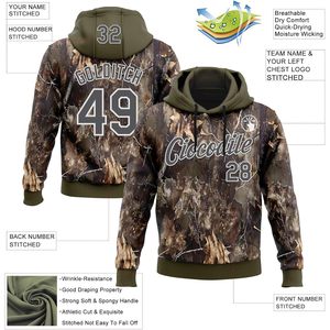 Sudadera con Capucha FOXA Personalizada para Caza, Camuflaje de Árboles, Unisex, Transpirable, de Manga Larga - Product Image 2