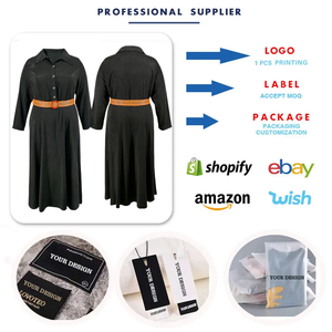 Robes en jean grande taille de haute qualité pour femmes Robes longues trapèze à manches longues et revers décontractés pour femmes <span class=keywords><strong>Robe</strong></span> en jean pour dames - Product Image 2