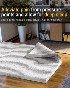 Nệm Topper Twin XL Bộ nhớ bọt 2 inch Nệm Pad thêm dài đôi than truyền mềm cao đẳng ký túc xá giường toppers - Product Image 5