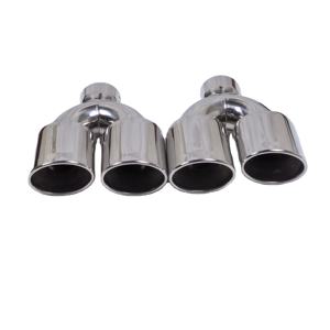 Embout d'échappement double ovale de 81 mm en forme de Y, bord roulé, chrome poli, acier inoxydable, embout de silencieux double, tuyau d'échappement de voiture, réglage - Product Image 6