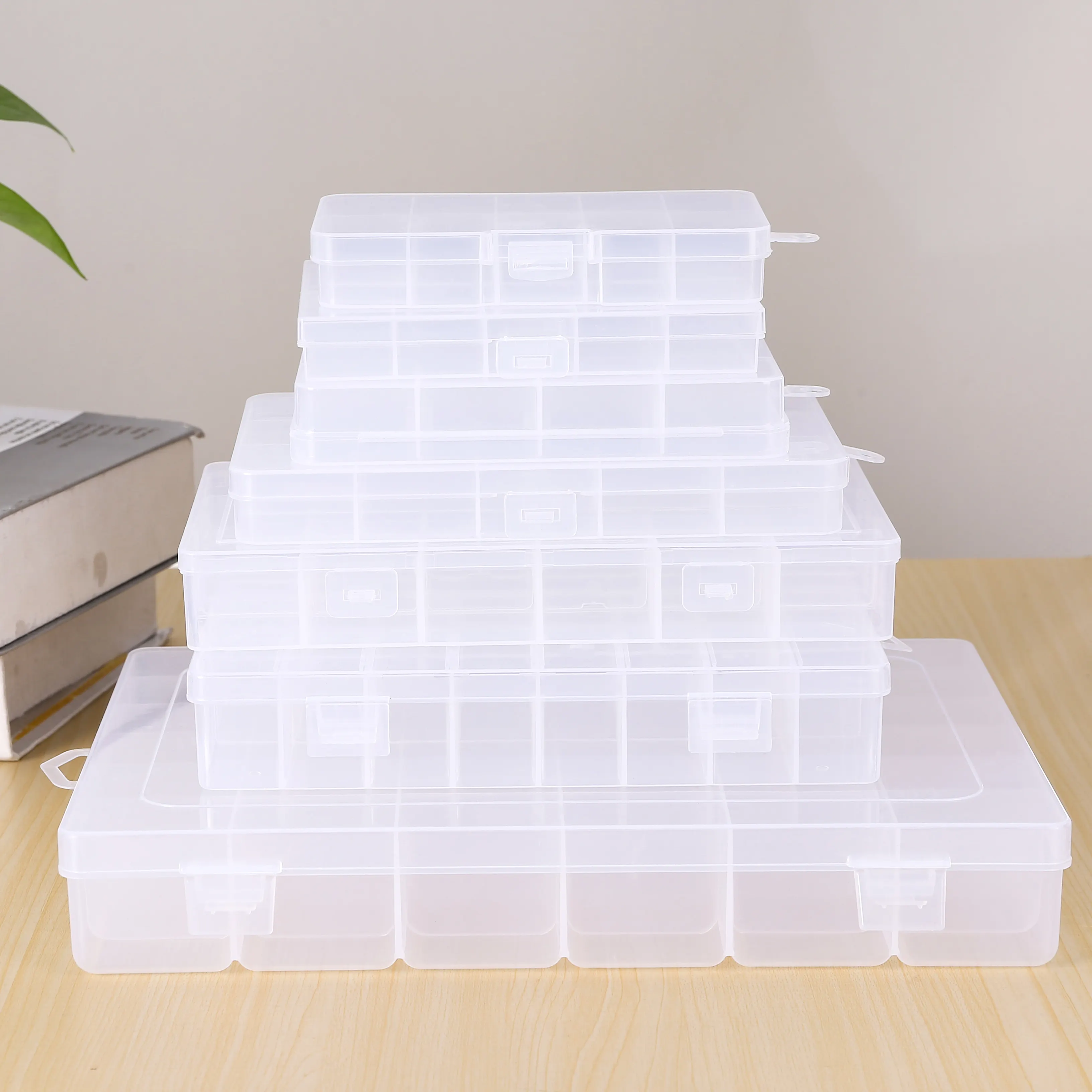 Portable 10/15/24/36 Grids Clear plastic packaging box for Beads Organizer Art DIY Crafts Jewelry Fishing Tackles Container