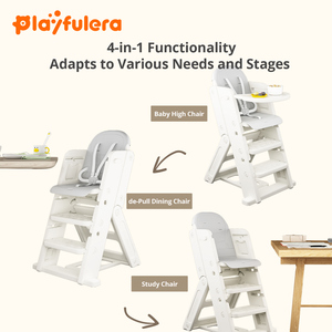 Silla Alta Multifuncional de Plástico para Niños, Silla de Comedor con Plato Deslizante, Asiento Ajustable, Plegable, Fácil de Limpiar - Product Image 2