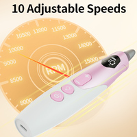 Pulidora Eléctrica Recargable USB de Bajo Ruido para Uñas, Removedor de Esmalte, Taladro Inalámbrico para Uñas Acrílicas, Tipo Pluma