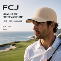 Casquette sans couture personnalisée OEM, infroissable, pliable, légère, respirante, séchage rapide, maintien de la forme, unisexe, pour le golf, la course à pied et les voyages