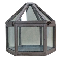 Mini serre de jardin en bois vintage, serre domestique de style campagnard pour l'intérieur