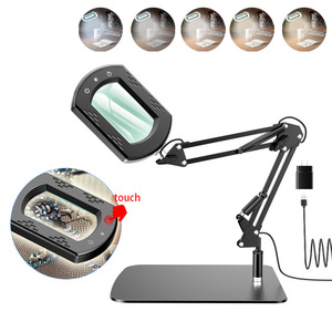 <span class=keywords><strong>Loupe</strong></span> carrée 10X <span class=keywords><strong>avec</strong></span> lumière et support, lampe de bureau mains libres <span class=keywords><strong>avec</strong></span> pince <span class=keywords><strong>pour</strong></span> la lecture, l'artisanat, les loisirs créatifs et les travaux de précision - Product Image 1