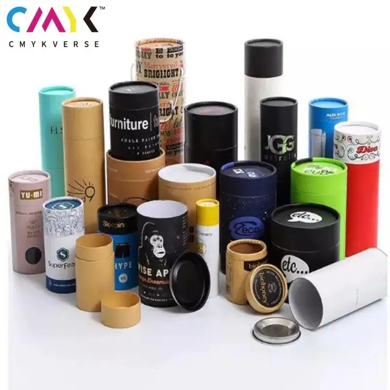 Caja redonda OEM con tapa para velas Tubo de papel artesanal personalizado para tubo de papel de embalaje