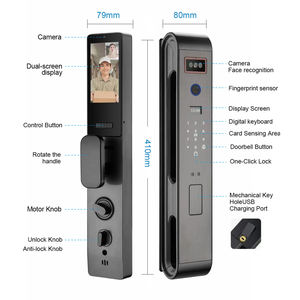 Mới hoàn toàn deadbolt khóa thông minh nhà báo động cửa tự động nhận dạng khuôn mặt khóa Keyless tuya vân tay khóa cửa - Product Image 2