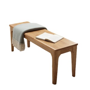 Nordic Minimalist Solid Wood Bench Natural Color Multi-Functional Home <b>Stool</b> Bedroom Bed End <b>Ottoman</b> Living Room Furniture - Product Image 5