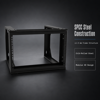 Rack mural pour équipement informatique en acier SPCC standard 19 pouces 6U 9U 12U 15U avec rail rotatif à 135 degrés, rack ouvert pour réseau mural