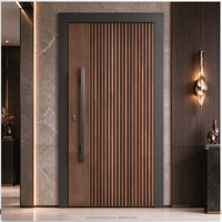 Custom Modern Soundproof Solid-Core Fire-Rated Interior Prehung Door Timber Door Solid Wooden Grille Entry Door Villa Hotel