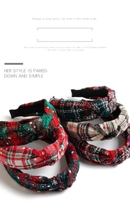 Bandeau de noël bandeaux pour femmes rouge <span class=keywords><strong>vert</strong></span> orné bandeau large <span class=keywords><strong>velours</strong></span> cheveux accessoire vacances fête cadeaux - Product Image 2