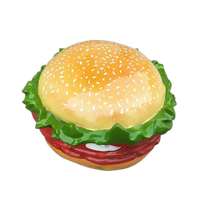 Escultura de Resina con Forma de Hamburguesa para Uso en Interiores y Exteriores, Letrero para Restaurante con Temática de Comida, Estatua con Tamaño Personalizado Realista