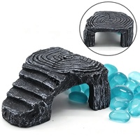 Plateforme d'escalade et de bain de soleil en résine pour reptiles, grotte cachette, maison pour amphibiens, tortues, grande île de bain de soleil pour tortues