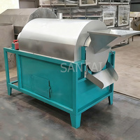 Industriële 100KG/H gasverwarmde pinda-roostermachine, batch-nootrooster voor pistache, amandel en hazelnoot