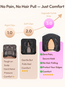 Vague de corps V partie perruque cheveux humains Clip sans colle en 100% vrais cheveux humains V-partie perruques sans colle sans coudre perruque pour les débutants amicale - Product Image 6