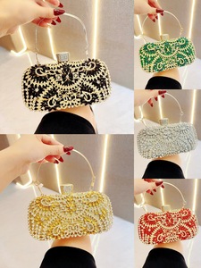 Cross-border New Foreign Trade European American <b>Small</b> Shape Evening <b>Bag</b> Rhinestone Hook Closure Women's Polyester Tanjing - Product Image 5