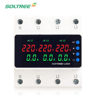 Protector de Sobretensión y Baja Tensión Digital Inteligente Trifásico PN6-VA3, 40Hz/50Hz/60Hz/70Hz, Personalizable 64A/80A/100A