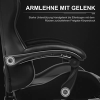 Fauteuil de bureau et gaming en cuir au design moderne, pivotant à 360°, avec vérin à gaz 3 positions, pieds coniques, repose-pieds et support lombaire réglables en hauteur - Vente en gros